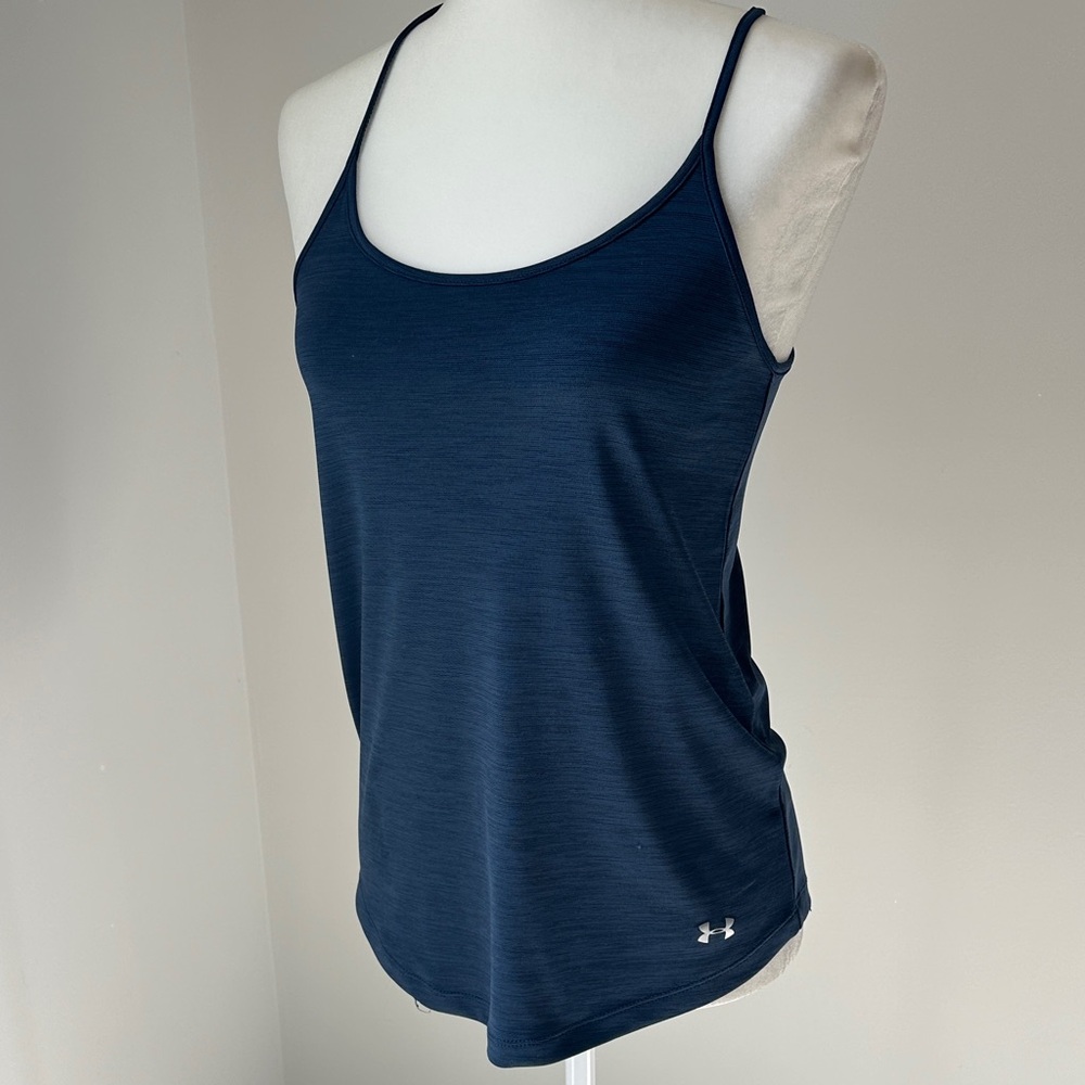 Under Armour Women's Navy Heathered Heat Gear Tank Top